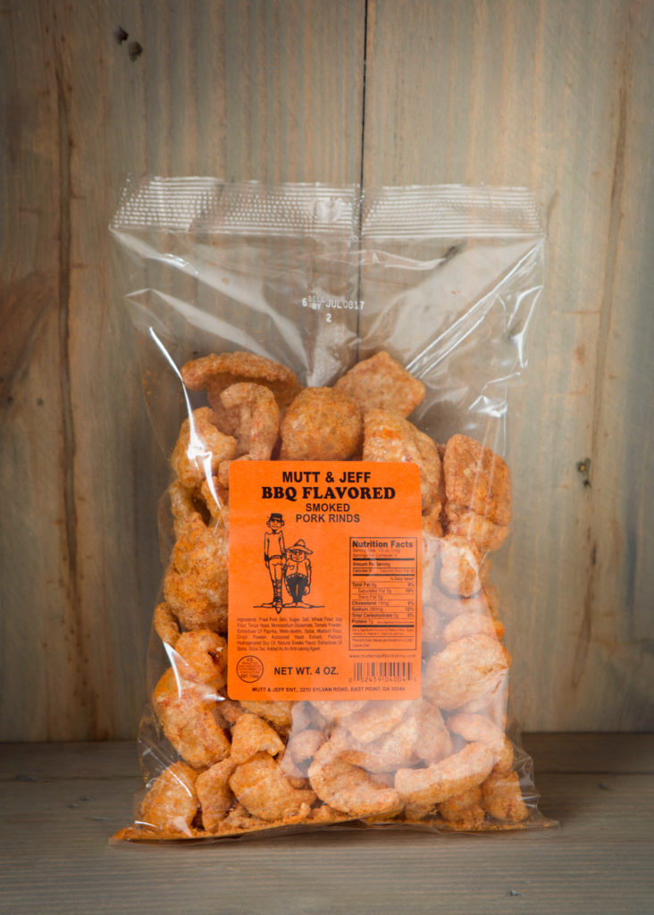 BBQ Smoked Pork Rinds Mutt and Jeff Porkskins